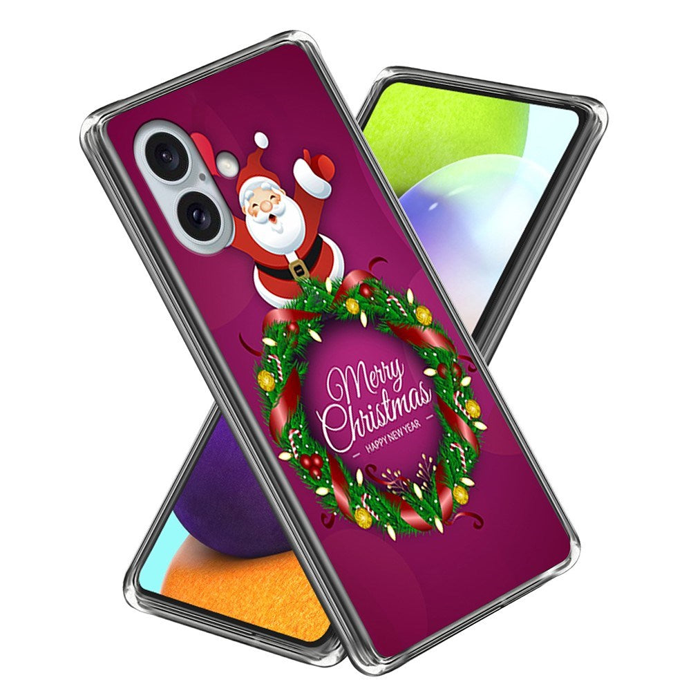 iPhone 16 Julecover i Fleksibelt Plast - Julekrans