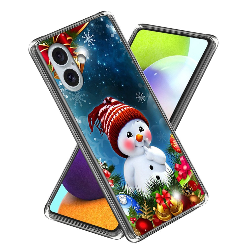 iPhone 16 Julecover i Fleksibelt Plast - Lille Snemand