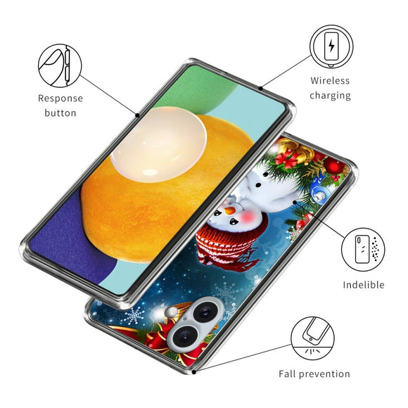 iPhone 16 Julecover i Fleksibelt Plast - Lille Snemand