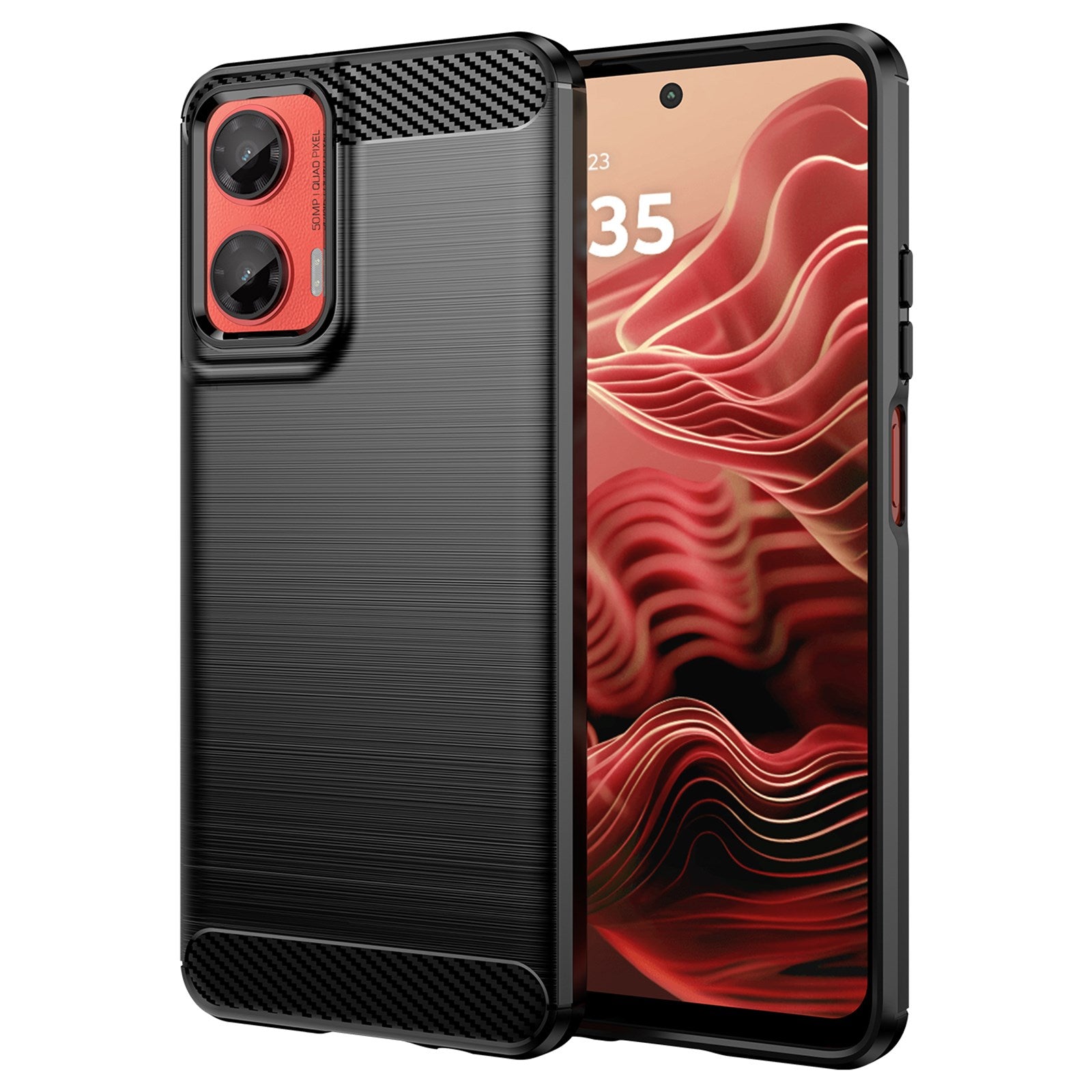 EIDERWOOD Motorola Moto G35 5G Cover Carbon Fiber Texture - Sort
