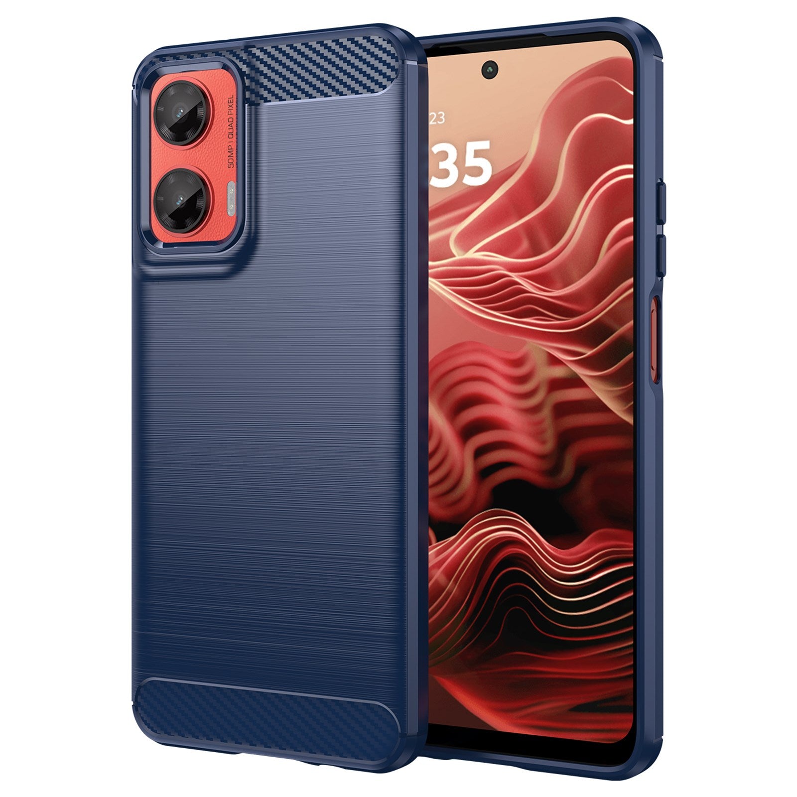 EIDERWOOD Motorola Moto G35 5G Cover Carbon Fiber Texture - Blå