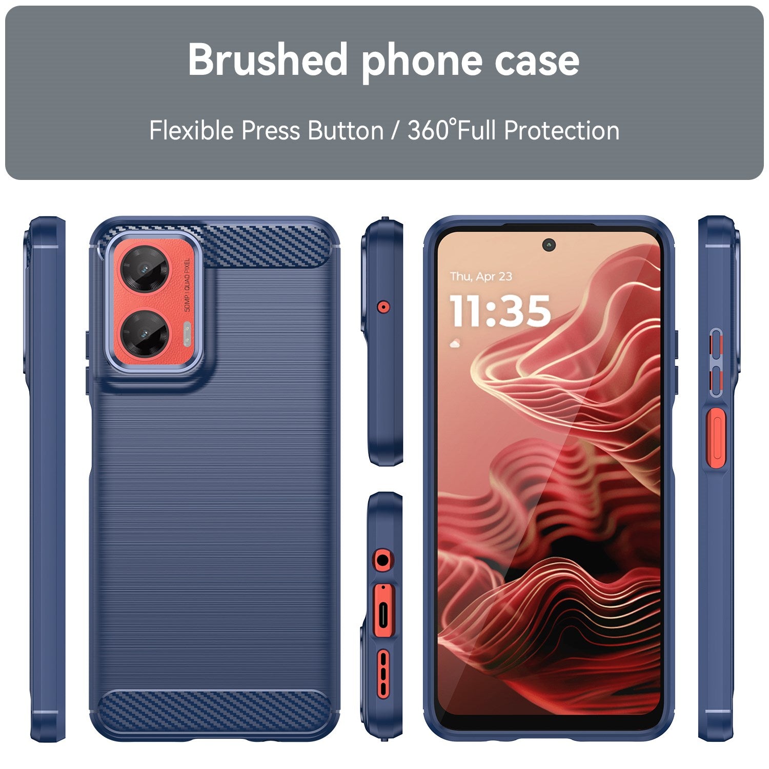 EIDERWOOD Motorola Moto G35 5G Cover Carbon Fiber Texture - Blå