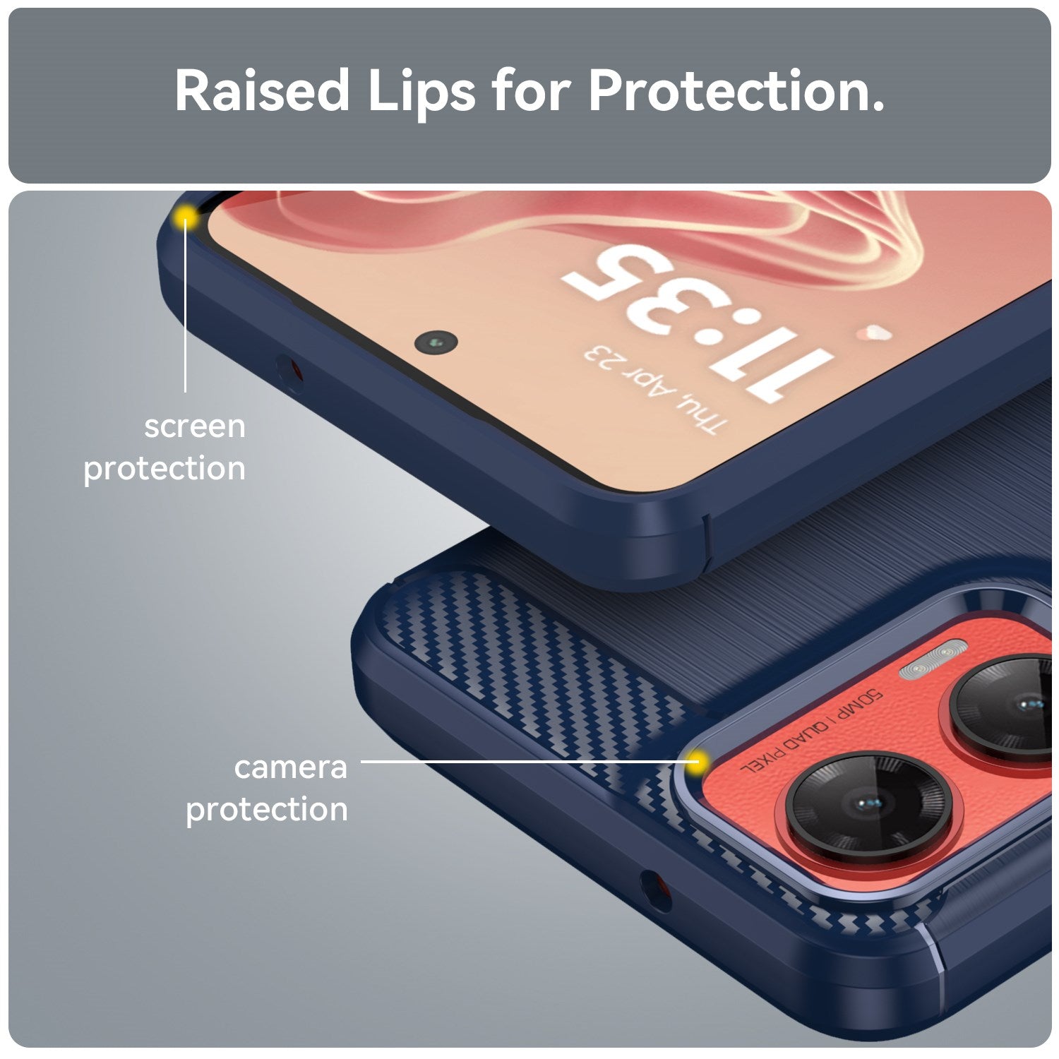 EIDERWOOD Motorola Moto G35 5G Cover Carbon Fiber Texture - Blå