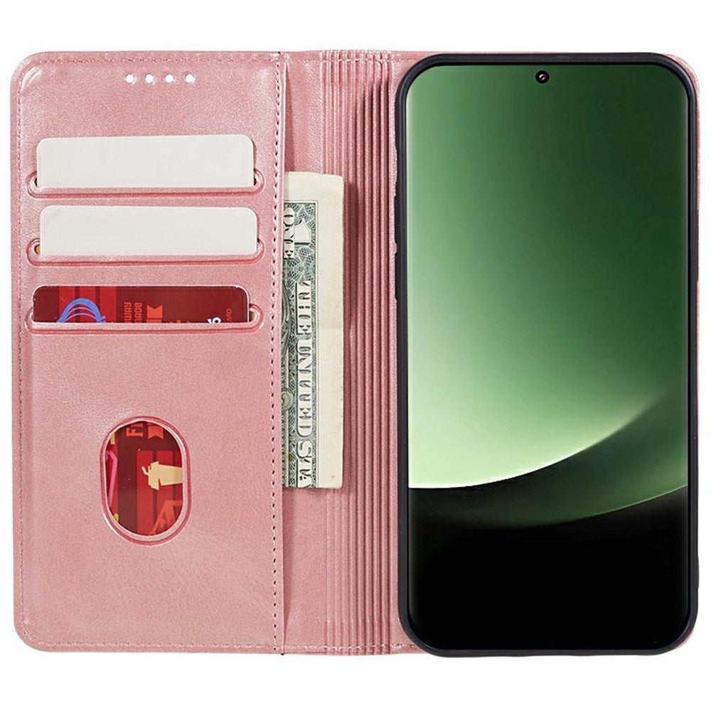 EIDERWOOD Xiaomi Redmi Note 14 Pro 5G Cover i kunstlæder m. Kortholder & Magnetisk Luk - Rose Gold