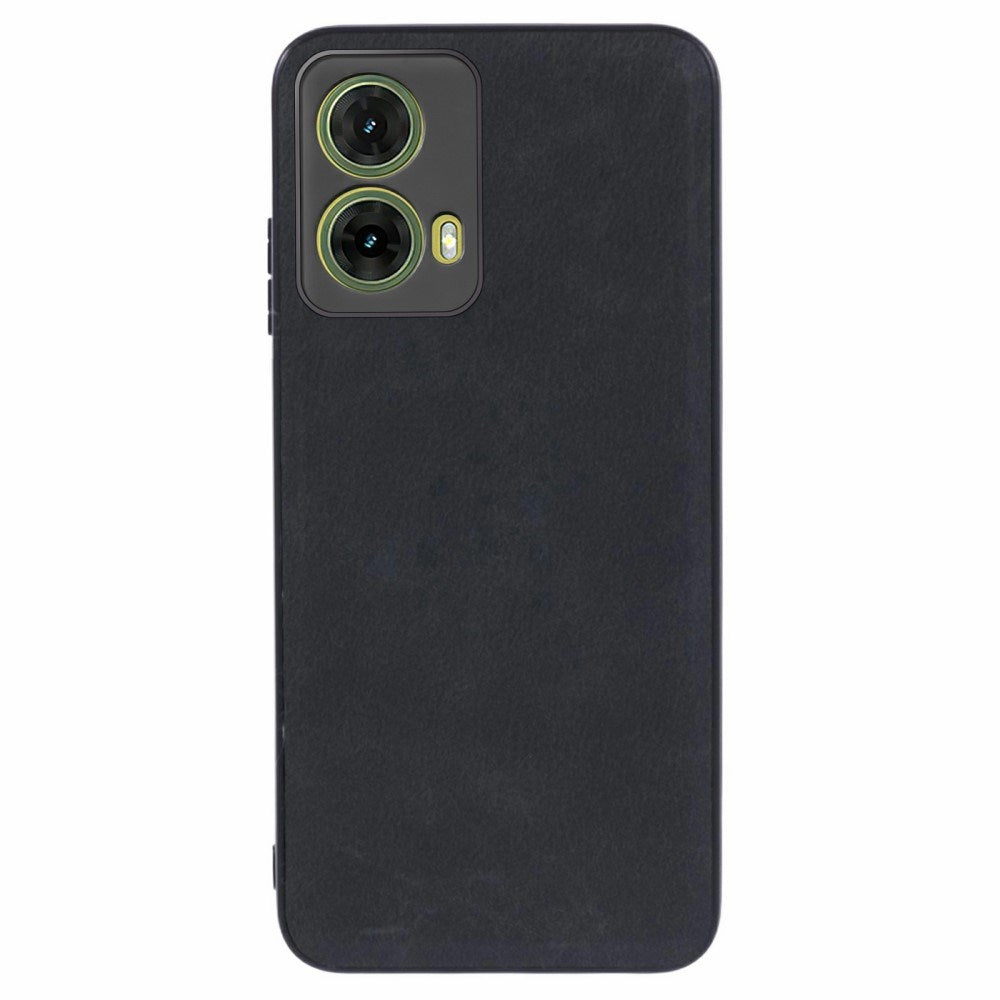 EIDERWOOD Motorola Moto G35 (5G) Læderbelagt Fleksibelt Plastik Cover - Sort