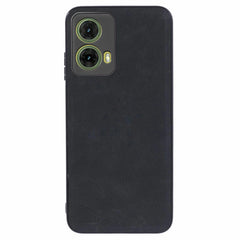 EIDERWOOD Motorola Moto G35 (5G) Læderbelagt Fleksibelt Plastik Cover - Sort