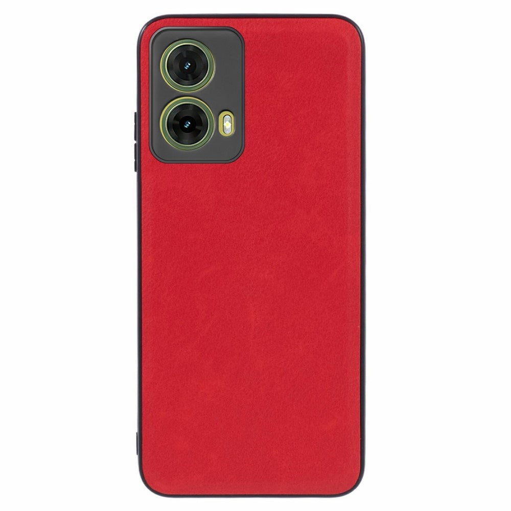 EIDERWOOD Motorola Moto G35 (5G) Læderbelagt Fleksibelt Plastik Cover - Rød