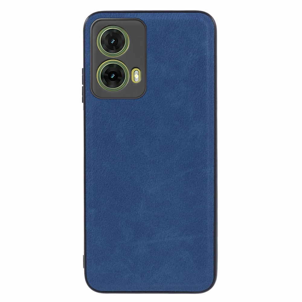 EIDERWOOD Motorola Moto G35 (5G) Læderbelagt Fleksibelt Plastik Cover - Blå