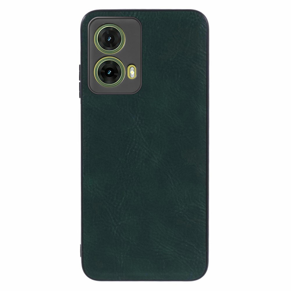 EIDERWOOD Motorola Moto G35 (5G) Læderbelagt Fleksibelt Plastik Cover - Grøn