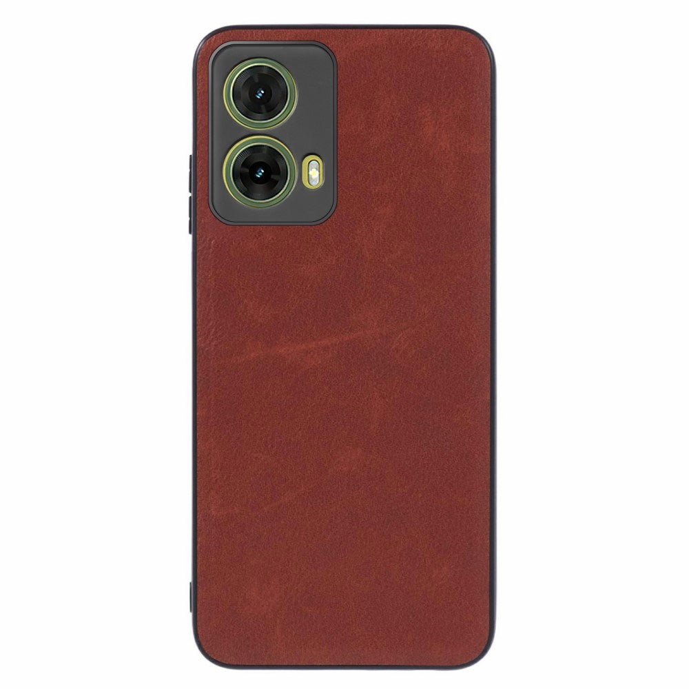 EIDERWOOD Motorola Moto G35 (5G) Læderbelagt Fleksibelt Plastik Cover - Brun