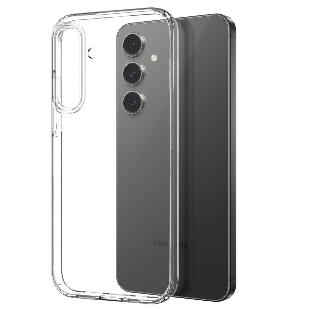 Samsung Galaxy S25 2-i-1 Fleksibelt Plast Cover og Hærdet Beskyttelsesglas - Gennemsigtig