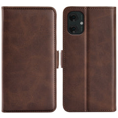 EIDERWOOD Motorola Moto G55 Wallet Flip Cover i læder m. Pung - Mørkebrun