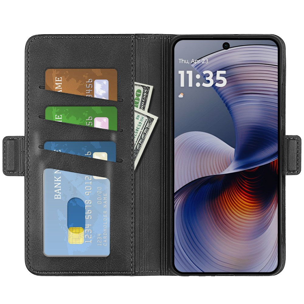 EIDERWOOD Motorola Moto G55 Wallet Flip Cover i læder m. Pung - Sort
