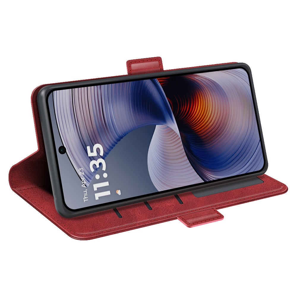 Motorola Moto G55 Wallet Flip Cover i læder m. Pung - Rød