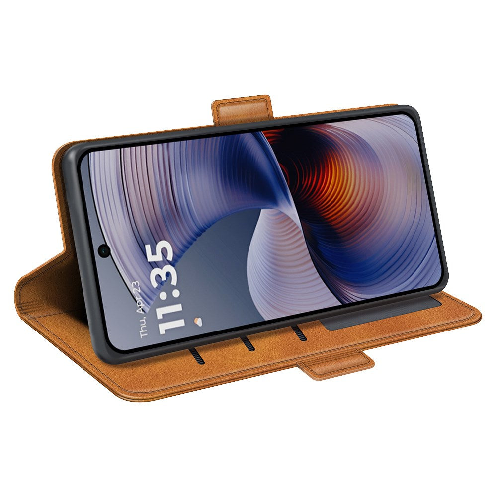 EIDERWOOD Motorola Moto G55 Wallet Flip Cover i læder m. Pung - Brun