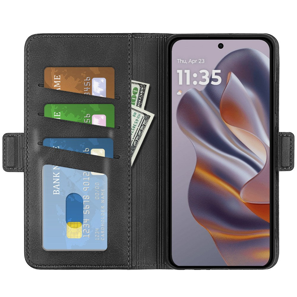 EIDERWOOD Motorola Edge 50 Neo Wallet Flip Cover i læder m. Pung - Sort