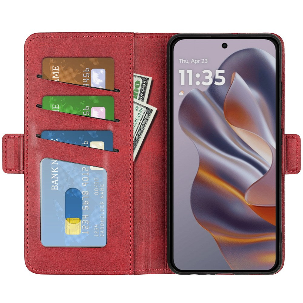 EIDERWOOD Motorola Edge 50 Neo Wallet Flip Cover i læder m. Pung - Rød