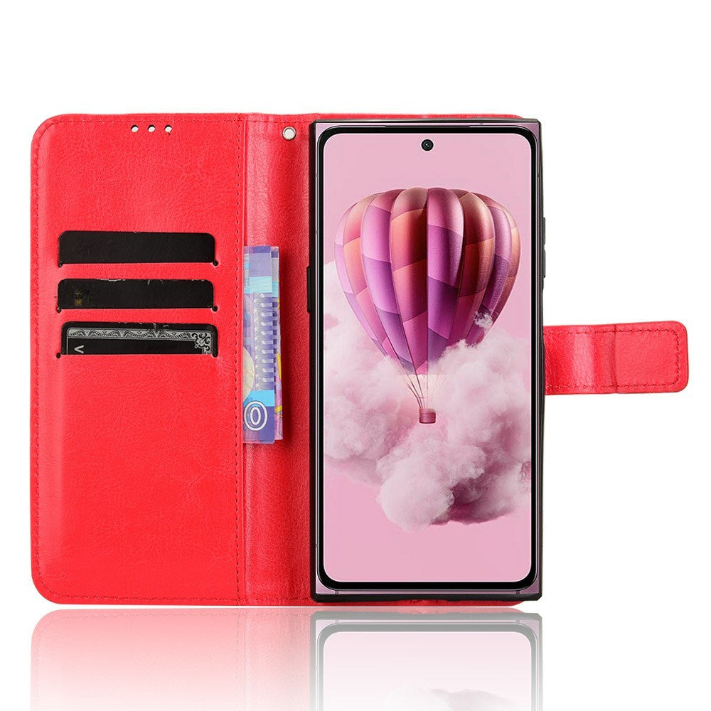 EIDERWOOD HMD Skyline Kunstlæder Flip Cover m. Kortholder & Ståfunktion - Rød