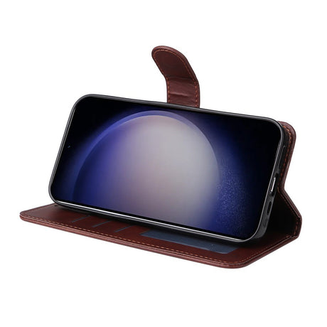 EIDERWOOD Vegansk Læder Flip Cover Samsung Galaxy S25 - Brun
