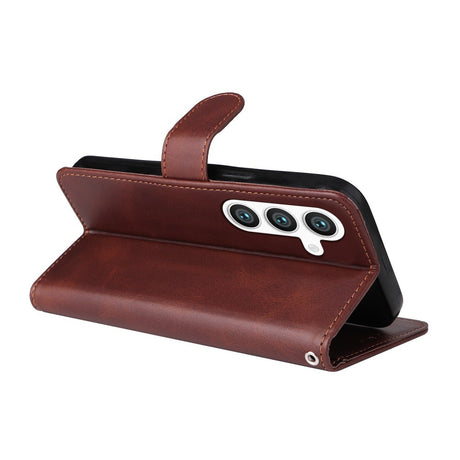EIDERWOOD Vegansk Læder Flip Cover Samsung Galaxy S25 - Brun