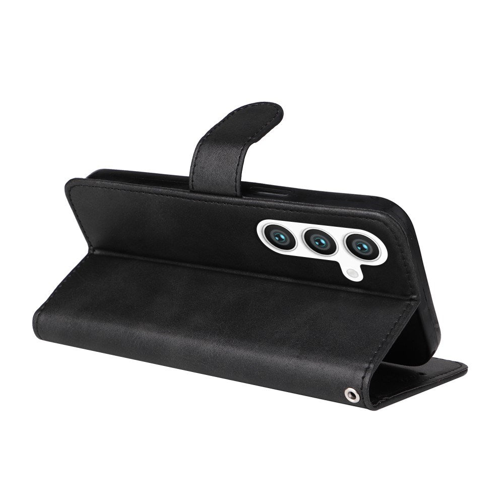 EIDERWOOD Vegansk Læder Flip Cover Samsung Galaxy S25 - Sort