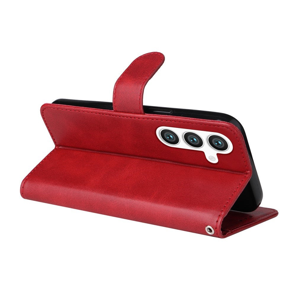 EIDERWOOD Vegansk Læder Flip Cover Samsung Galaxy S25 - Rød
