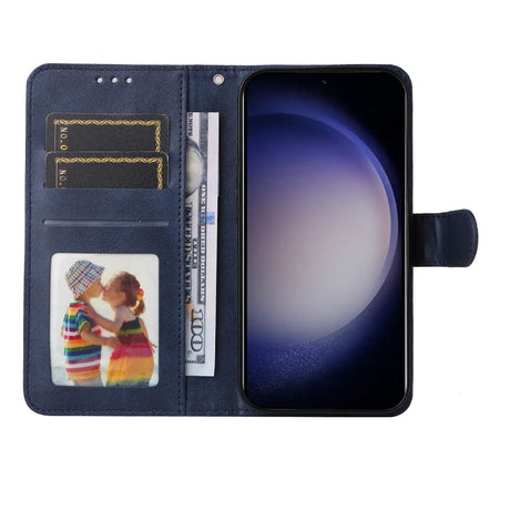 EIDERWOOD Vegansk Læder Flip Cover Samsung Galaxy S25 - Blå