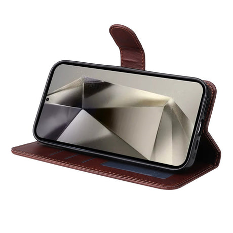 EIDERWOOD Samsung Galaxy S25 Ultra 2-i-1 Kunstlæder Flip Cover m. Skærmbeskyttelsesglas - Blå