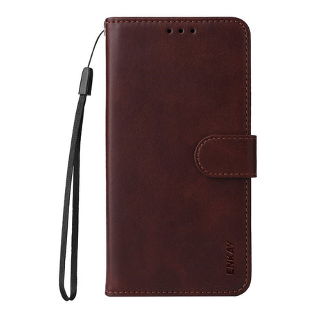 EIDERWOOD Samsung Galaxy S25 / S24 2-i-1 Kunstlæder Flip Cover m. Skærmbeskyttelsesglas - Brun