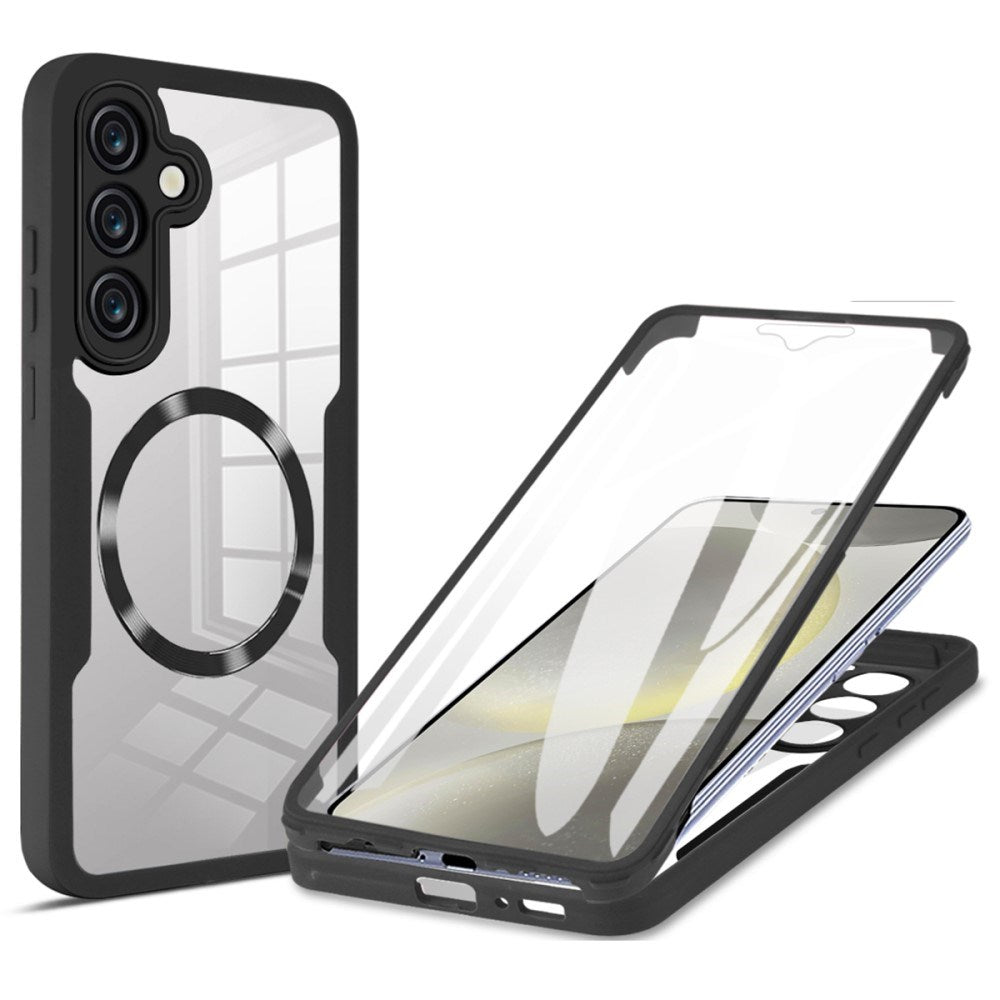 EIDERWOOD Samsung Galaxy S24 Cover - 360° Beskyttelse - MagSafe Kompatibel - Sort / Gennemsigtig