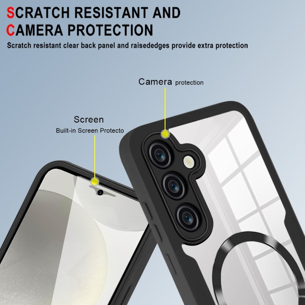 EIDERWOOD Samsung Galaxy S24 Cover - 360° Beskyttelse - MagSafe Kompatibel - Sort / Gennemsigtig