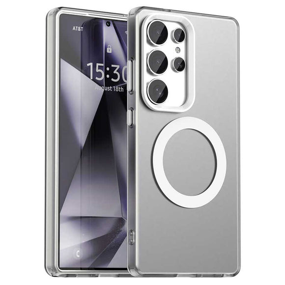 EIDERWOOD Samsung Galaxy S25 Ultra Hybrid Plast Cover - MagSafe Kompatibel - Gennemsigtig / Hvid