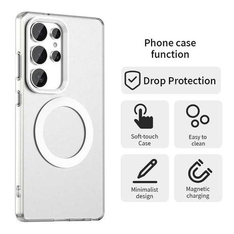 EIDERWOOD Samsung Galaxy S25 Ultra Hybrid Plast Cover - MagSafe Kompatibel - Gennemsigtig / Hvid