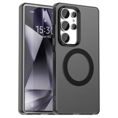 EIDERWOOD Samsung Galaxy S25 Ultra Hybrid Plast Cover - MagSafe Kompatibel - Gennemsigtig / Sort