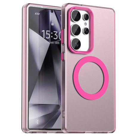 EIDERWOOD Samsung Galaxy S25 Ultra Hybrid Plast Cover - MagSafe Kompatibel - Gennemsigtig / Lyserød