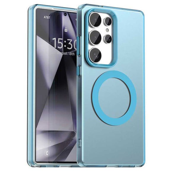 EIDERWOOD Samsung Galaxy S25 Ultra Hybrid Plast Cover - MagSafe Kompatibel - Gennemsigtig / Blå