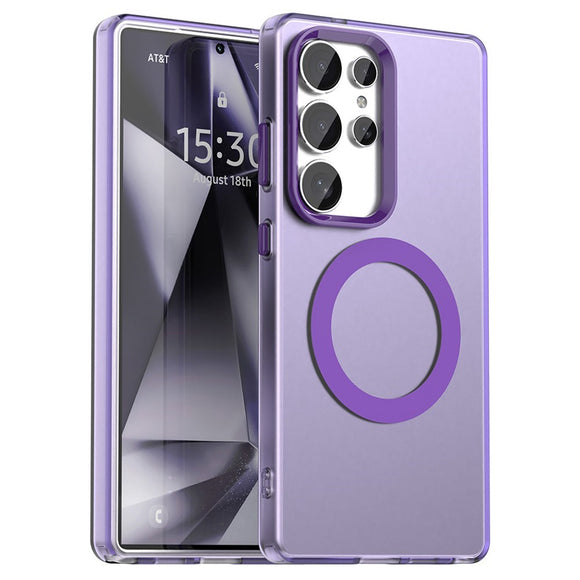 EIDERWOOD Samsung Galaxy S25 Ultra Hybrid Plast Cover - MagSafe Kompatibel - Gennemsigtig / Lilla