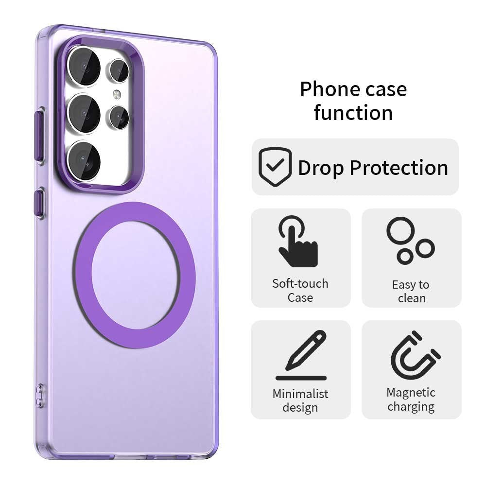 EIDERWOOD Samsung Galaxy S25 Ultra Hybrid Plast Cover - MagSafe Kompatibel - Gennemsigtig / Lilla