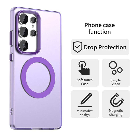 EIDERWOOD Samsung Galaxy S25 Ultra Hybrid Plast Cover - MagSafe Kompatibel - Gennemsigtig / Lilla