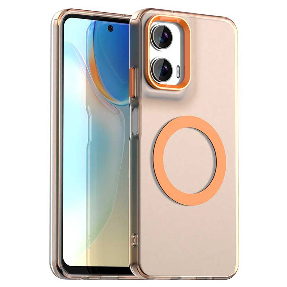 EIDERWOOD Motorola Moto G35 5G Hybrid Plast Cover - MagSafe Kompatibel - Gennemsigtig / Orange