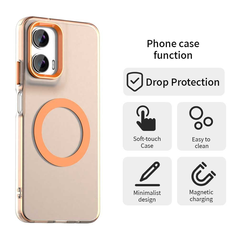 EIDERWOOD Motorola Moto G35 5G Hybrid Plast Cover - MagSafe Kompatibel - Gennemsigtig / Orange