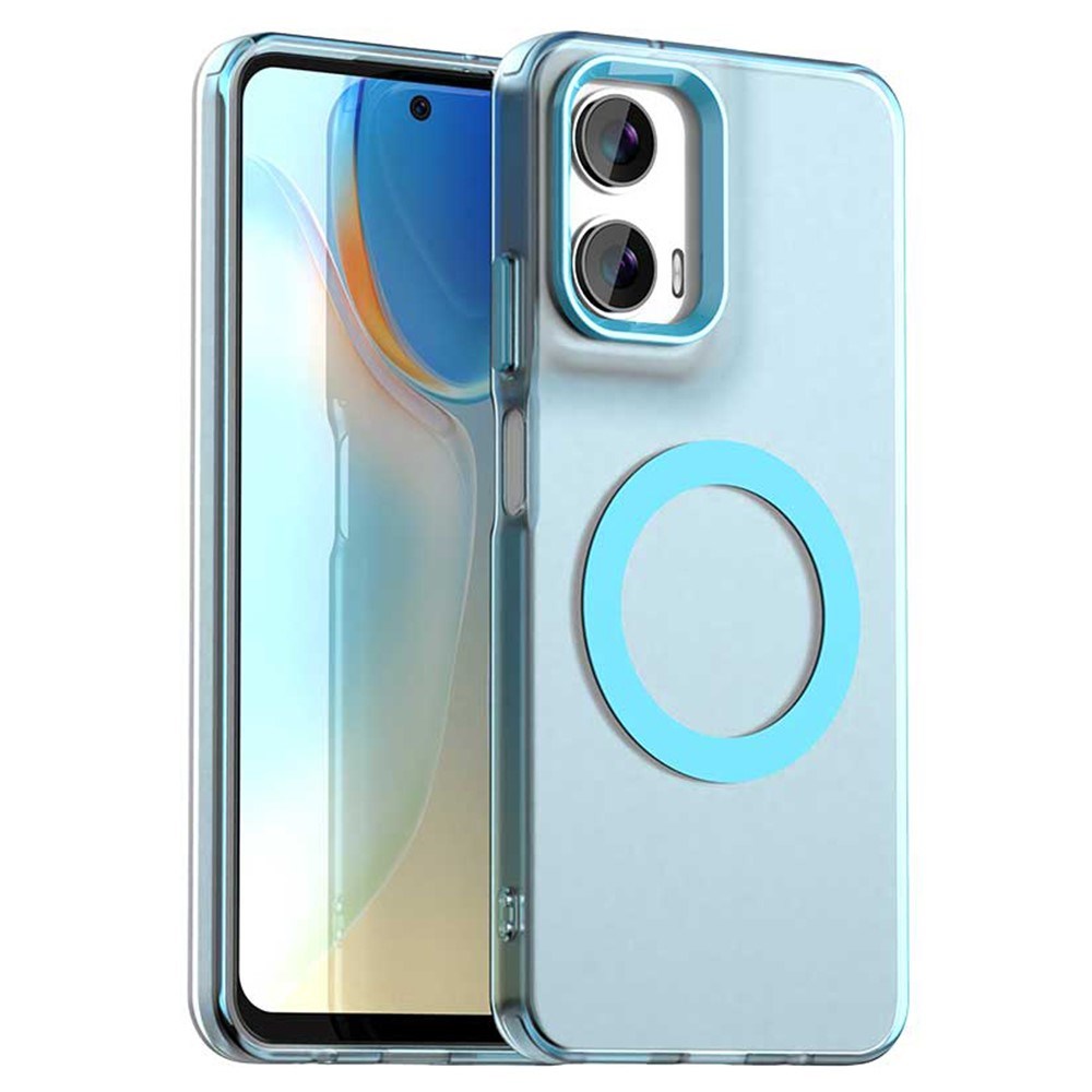 EIDERWOOD Motorola Moto G35 5G Hybrid Plast Cover - MagSafe Kompatibel - Gennemsigtig / Lyseblå