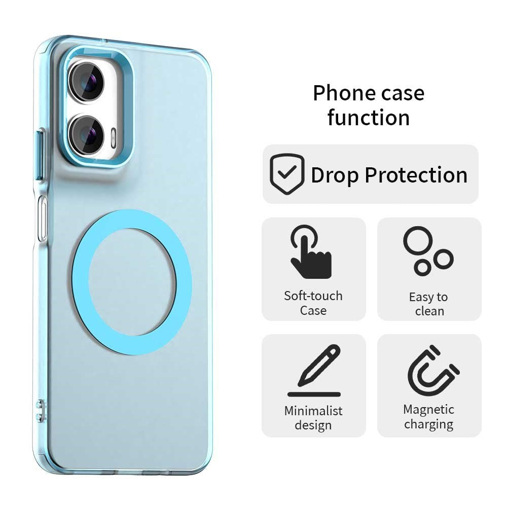 EIDERWOOD Motorola Moto G35 5G Hybrid Plast Cover - MagSafe Kompatibel - Gennemsigtig / Lyseblå