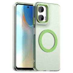 EIDERWOOD Motorola Moto G35 5G Hybrid Plast Cover - MagSafe Kompatibel - Gennemsigtig / Grøn