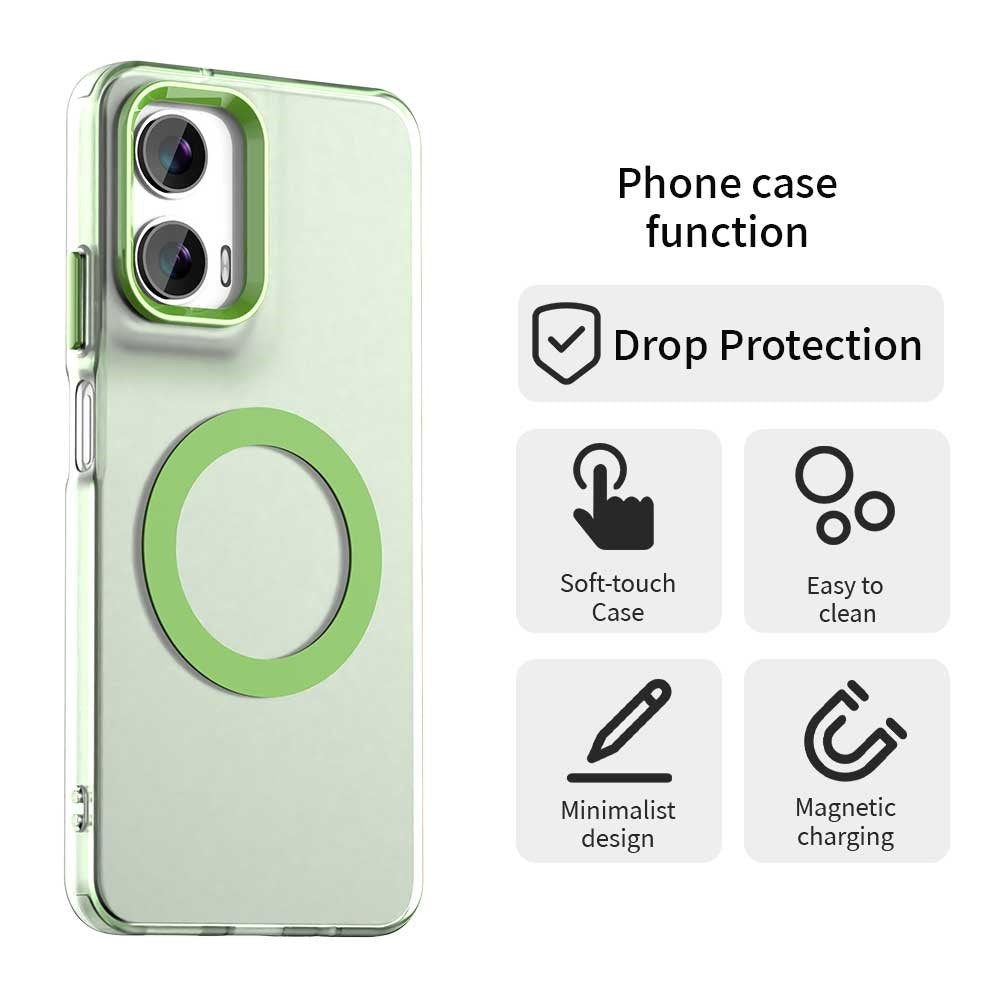 EIDERWOOD Motorola Moto G35 5G Hybrid Plast Cover - MagSafe Kompatibel - Gennemsigtig / Grøn
