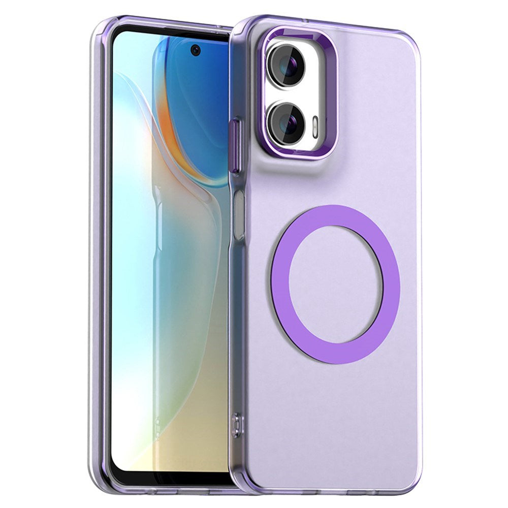 EIDERWOOD Motorola Moto G35 5G Hybrid Plast Cover - MagSafe Kompatibel - Gennemsigtig / Lilla