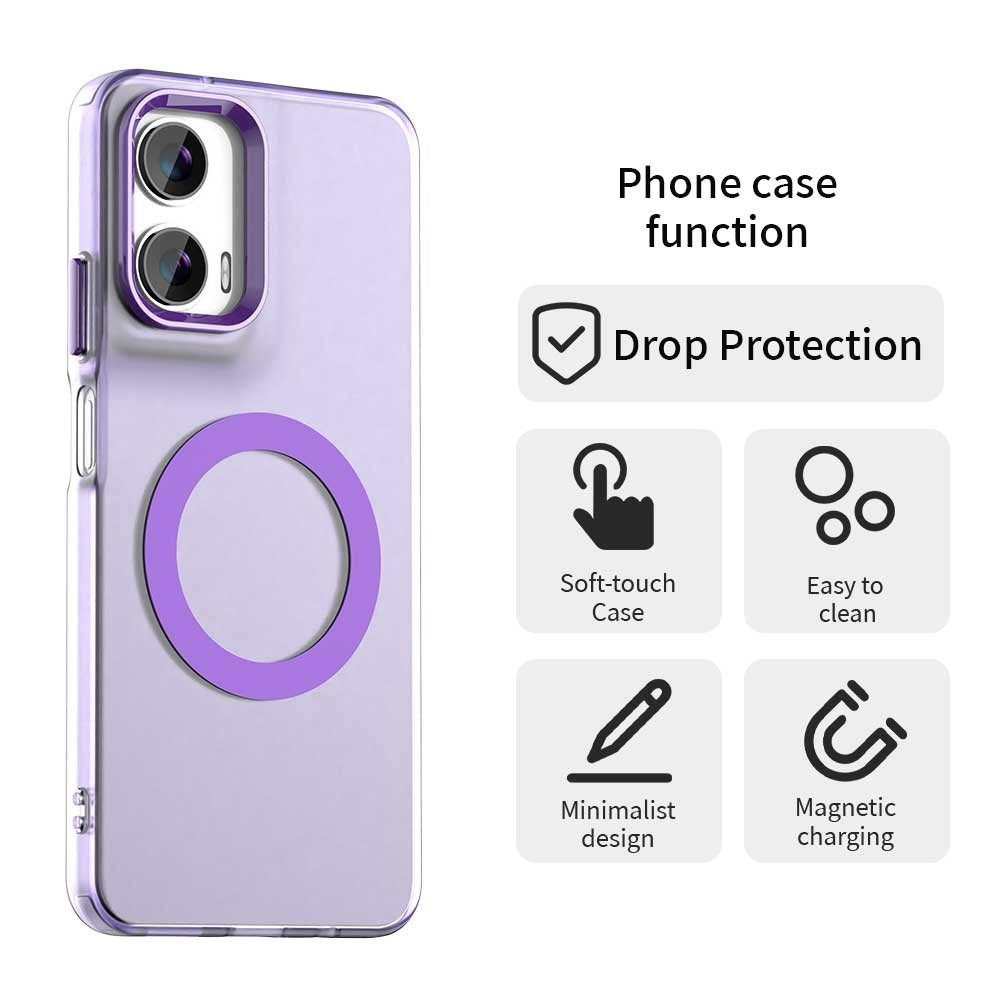 EIDERWOOD Motorola Moto G35 5G Hybrid Plast Cover - MagSafe Kompatibel - Gennemsigtig / Lilla
