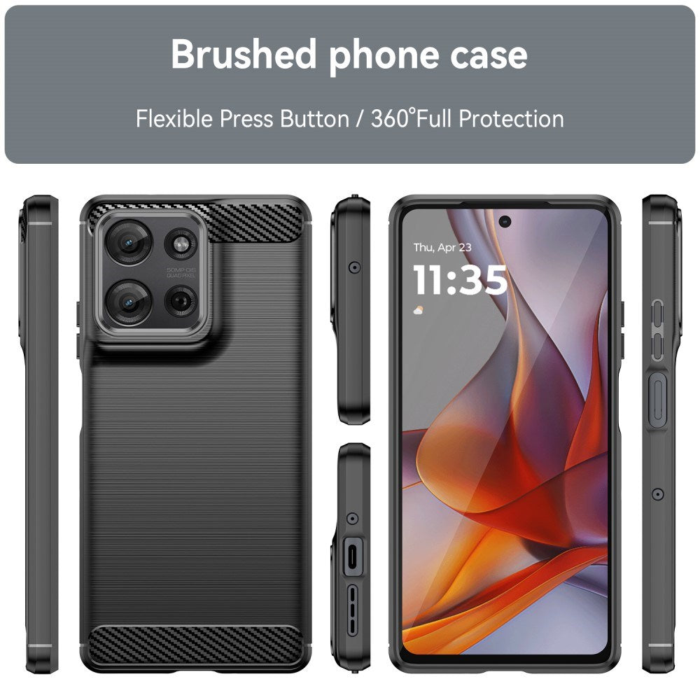 EIDERWOOD Motorola Moto G75 (5G) Brushed Carbon Cover - Sort