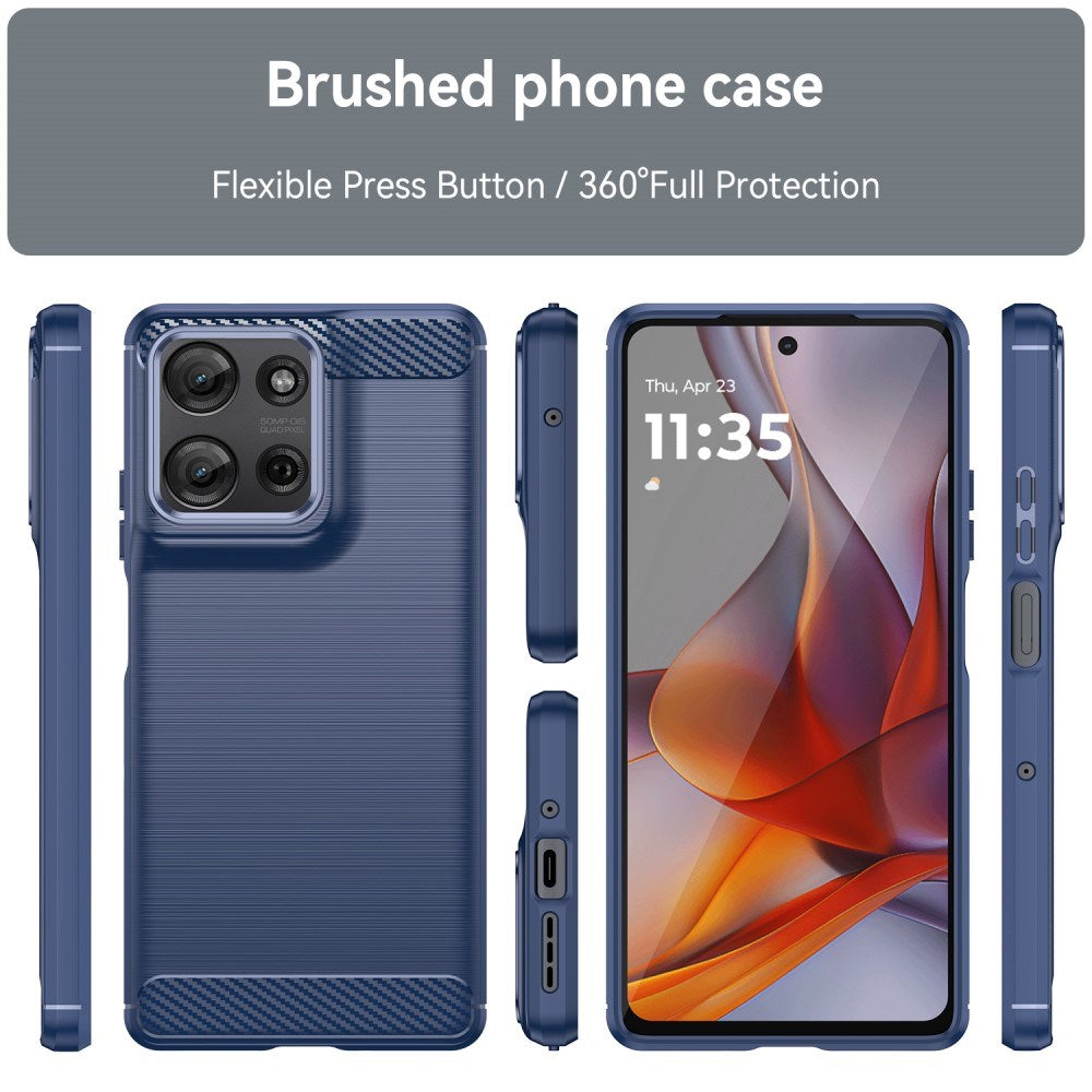 EIDERWOOD Motorola Moto G75 (5G) Brushed Carbon Cover - Blå