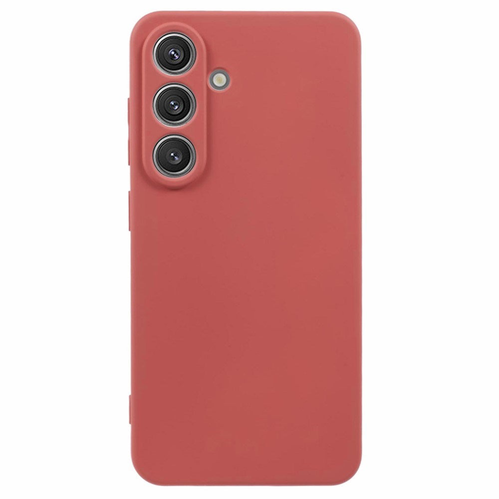 EIDERWOOD - Samsung Galaxy S25 Blødt Plast Cover - Anti-Ridse Beskyttelse med Fiberforing - Koralrød